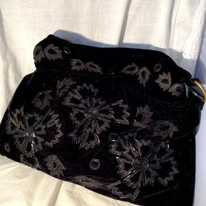 CAMI Black Velvet Beaded Purse